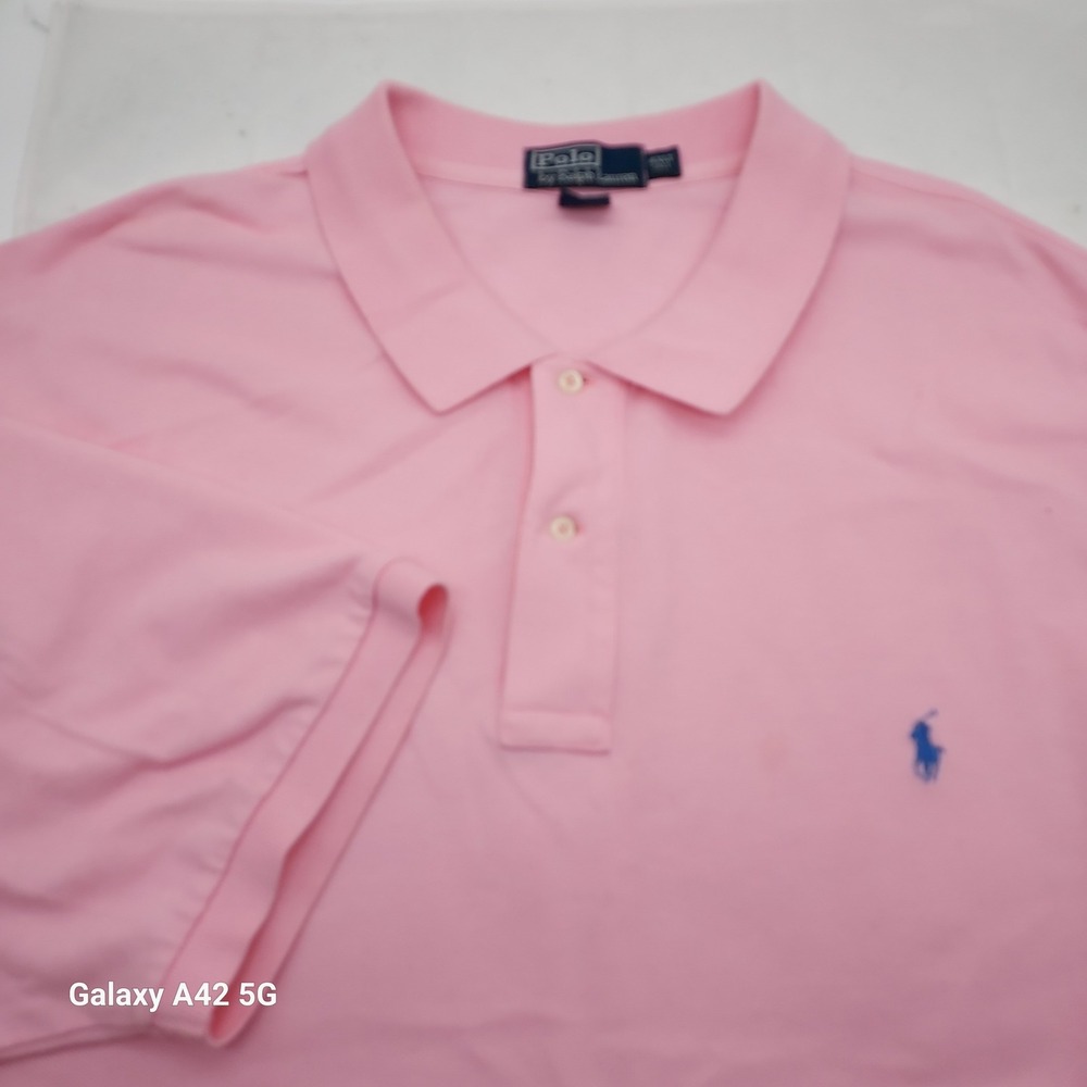 Polo Ralph Lauren Mens 4XLT Tall Pink Short Sleeve Pique Pony Logo Polo Shirt